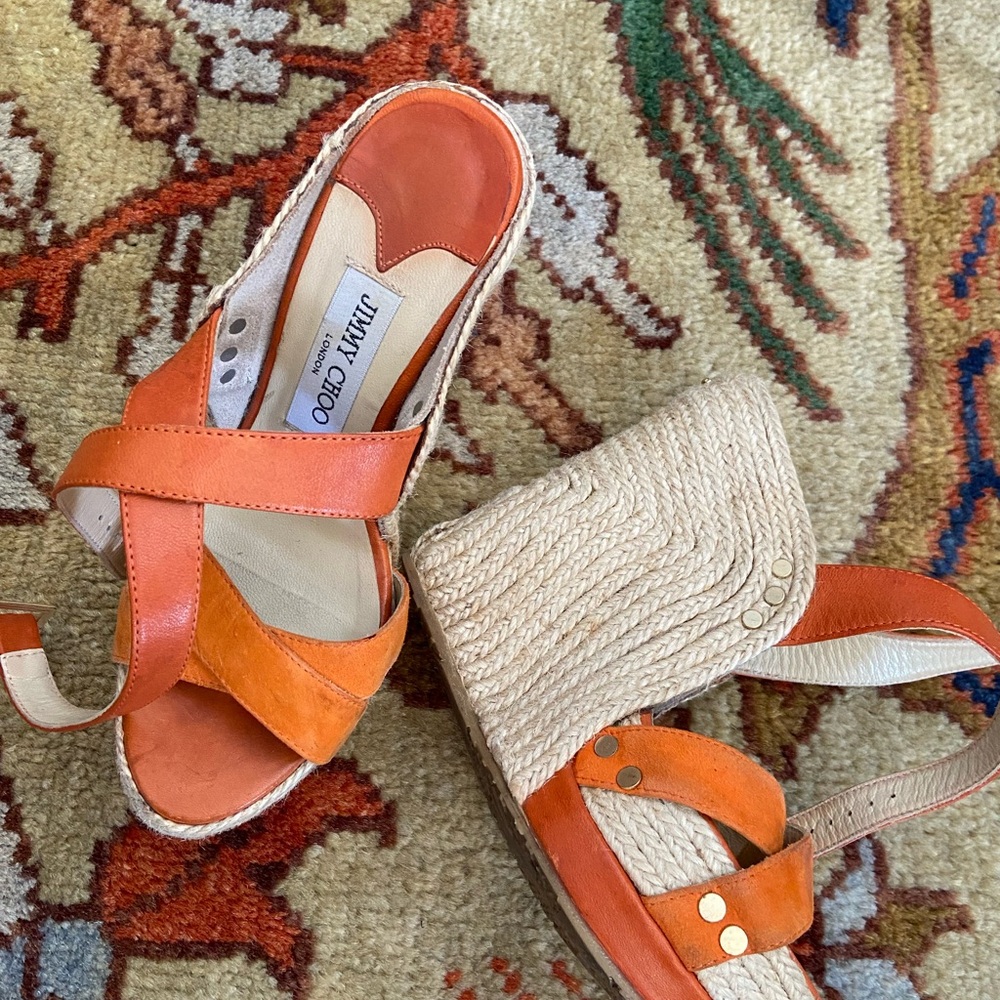 Jimmy Choo Orange Espadrille Shoes